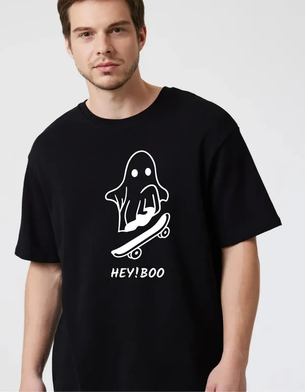 Black_Cotton_Blend_Trendy_Hey_Boo_T-Shirt_For_Men