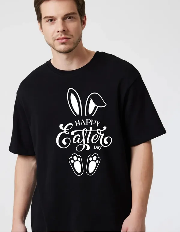Black_Cotton_Blend_Trendy_Happy_Easter_T-Shirt_For_Men