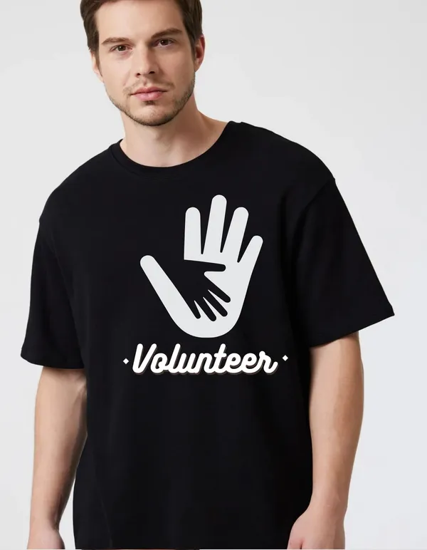 Black_Cotton_Blend_Trendy_Volunteer_T-Shirt_For_Men