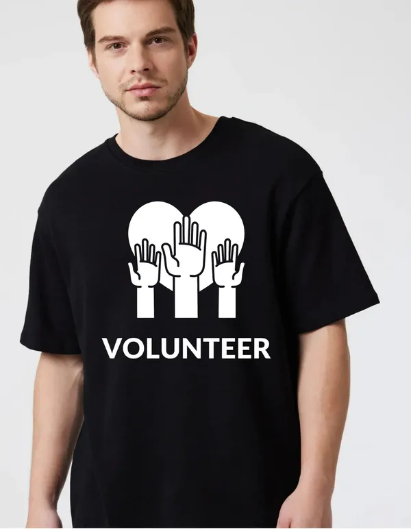Black_Cotton_Blend_Trendy_Volunteer_T-Shirt_For_Men