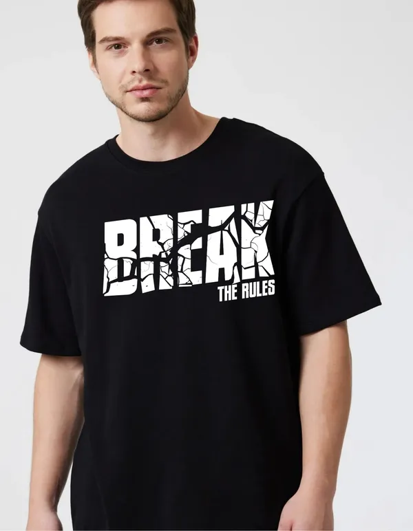Black_Cotton_Blend_Trendy_Break_The_Rulest-Shirt_For_Men