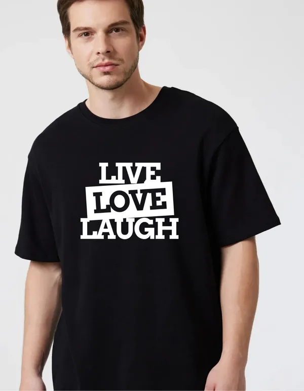 Black_Cotton_Blend_Trendy_Live_Love_T-Shirt_For_Men