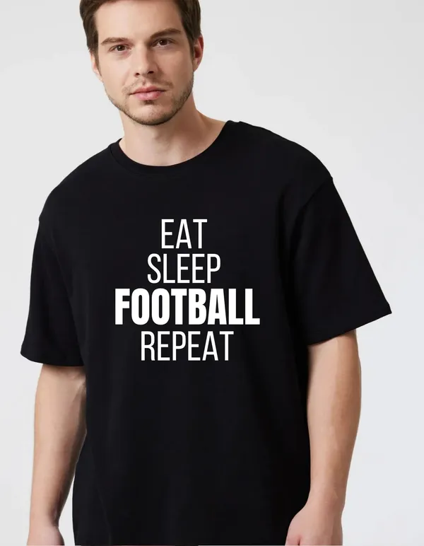 Black_Cotton_Blend_Trendy_Eat_Sleep_T-Shirt_For_Men