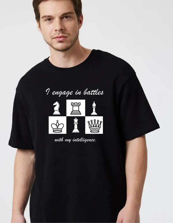 Black_Cotton_Blend_Trendy_I_Enggage_T-Shirt_For_Men