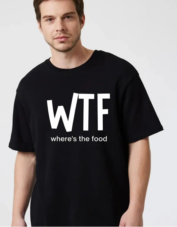 Black_Cotton_Blend_Trendy_Wtf_T-Shirt_For_Men