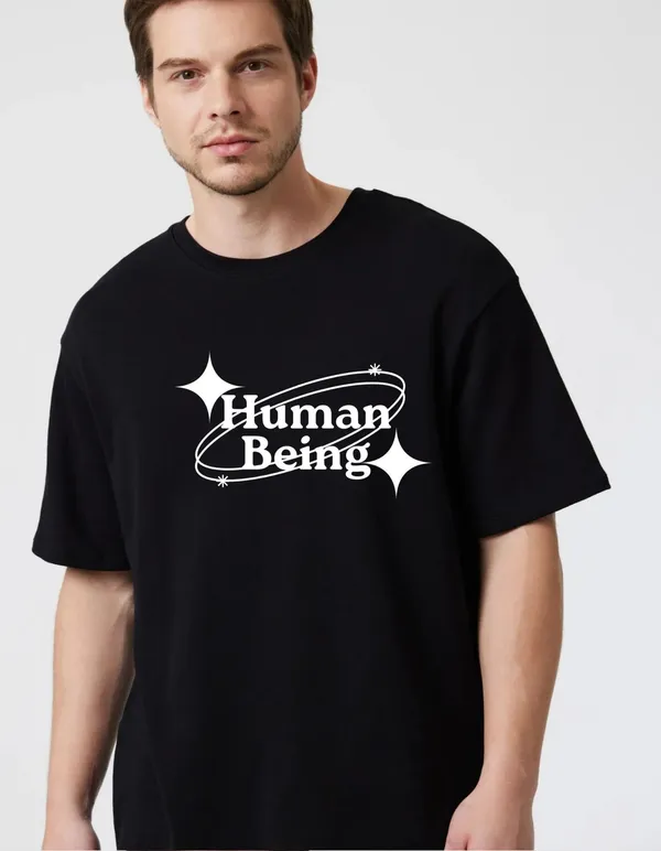 Black_Cotton_Blend_Trendy_Human_Being_T-Shirt_For_Men