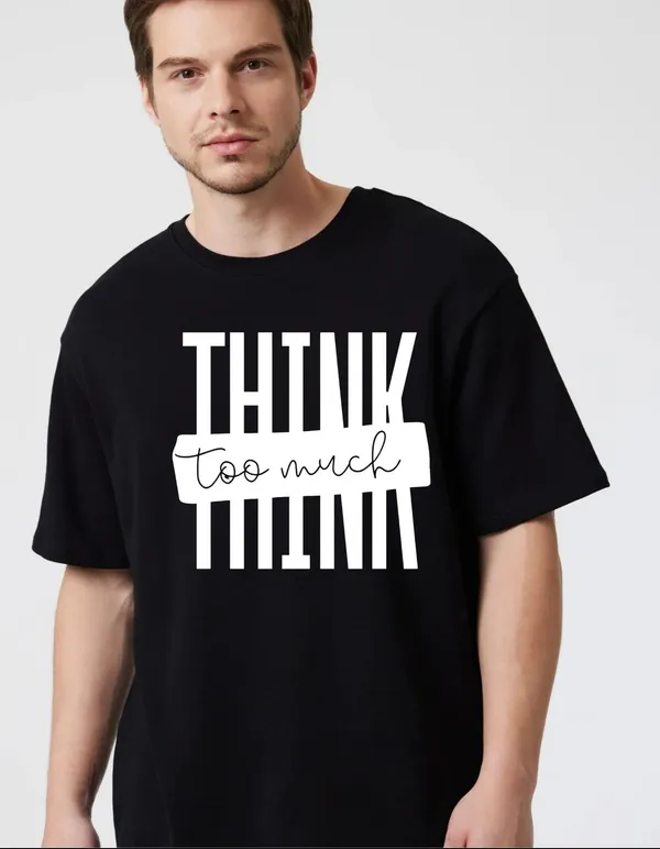 Black_Cotton_Blend_Trendy_Think_Too_Much_T-Shirt_For_Men