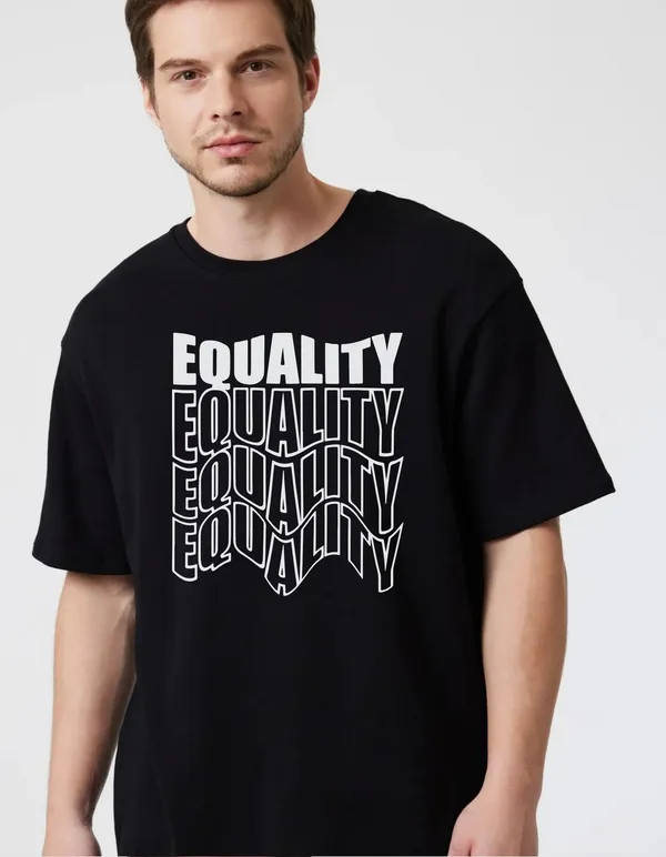 Black_Cotton_Blend_Trendy_Equality_T-Shirt_For_Men