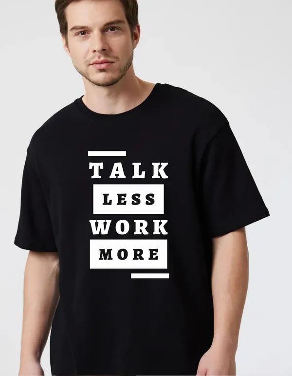 Black_Cotton_Blend_Trendy_Talk_Less_T-Shirt_For_Men