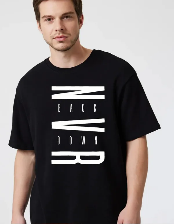 Black_Cotton_Blend_Trendy_Back_Down_T-Shirt_For_Men