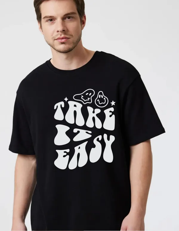 Black_Cotton_Blend_Trendy_Take_It_Easy_T-Shirt_For_Men