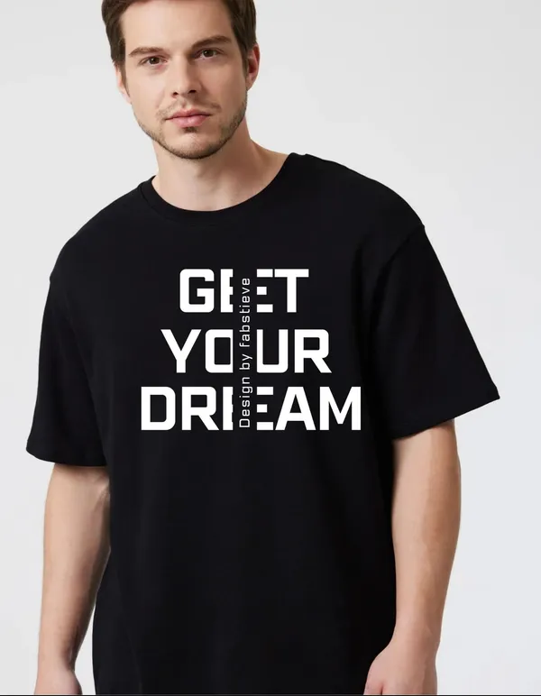 Black_Cotton_Blend_Trendy_Get_Youur_Dream_T-Shirt_For_Men