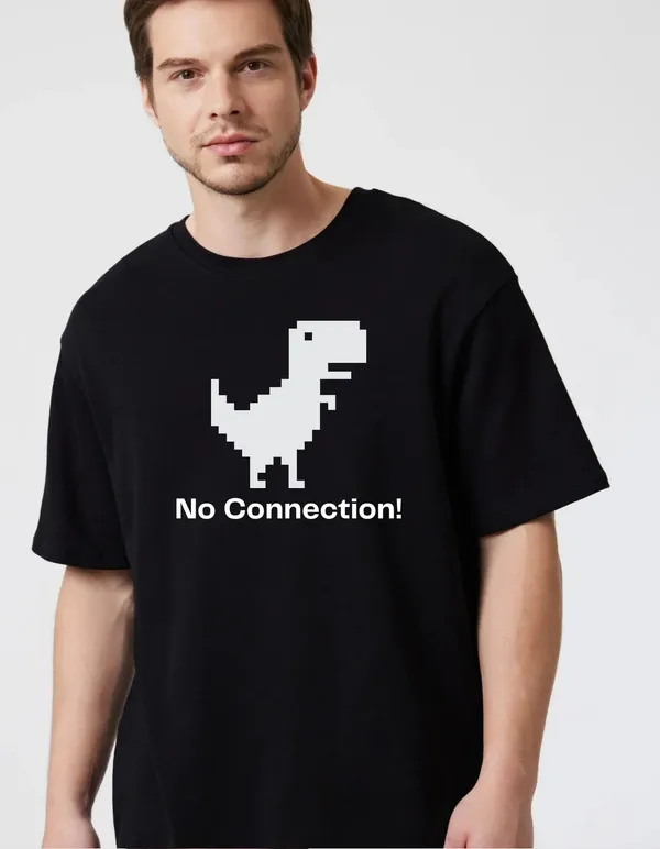 Black_Cotton_Blend_Trendy_No_Connection_T-Shirt_For_Men