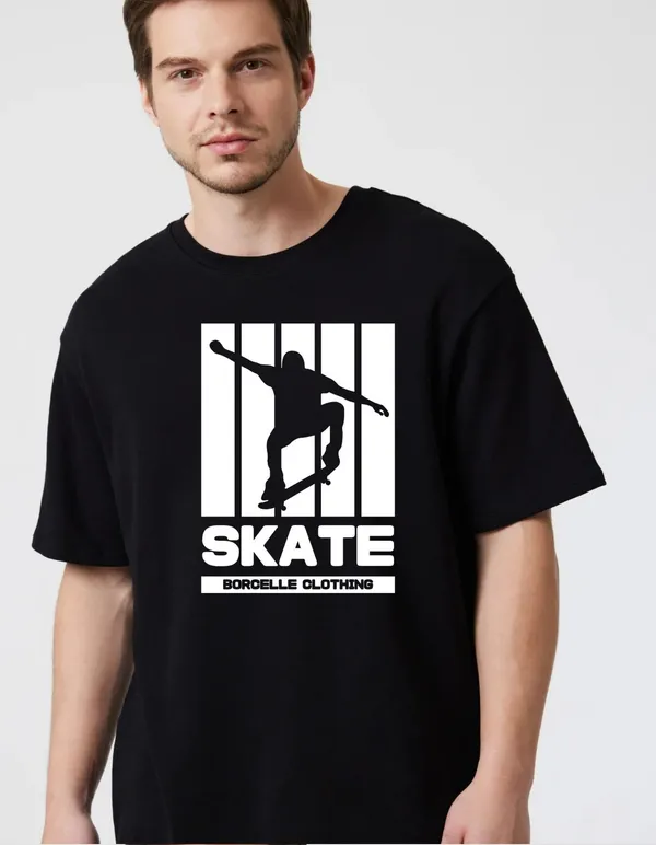 Black_Cotton_Blend_Trendy_Skate_T-Shirt_For_Men
