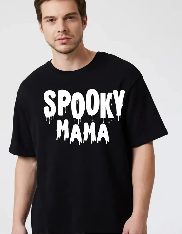 Black_Cotton_Blend_Trendy_Spooky_Mamaa_T-Shirt_For_Men