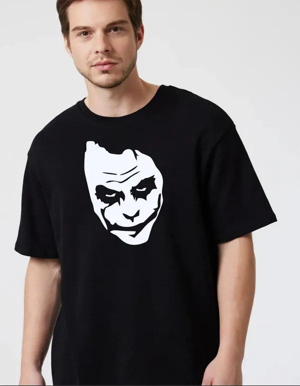 Black_Cotton_Blend_Trendy_Joker_T-Shirt_For_Men