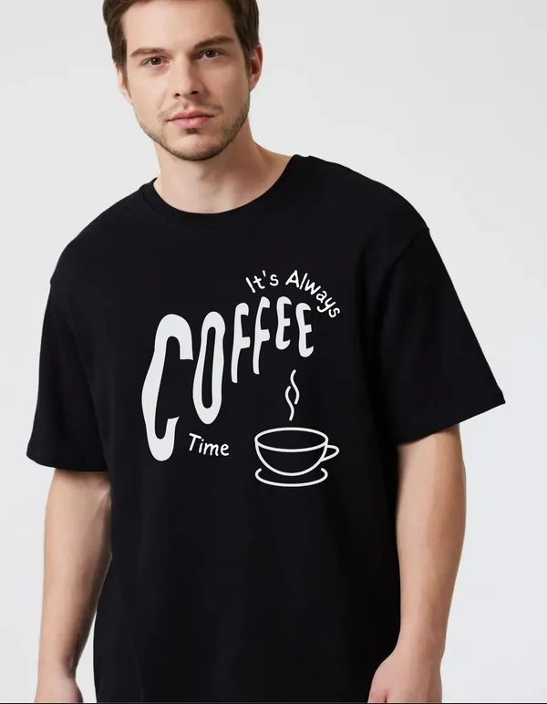 Black_Cotton_Blend_Trendy_Its_Coffee_Time_T-Shirt_For_Men