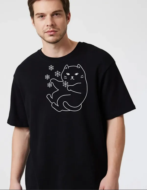 Black_Cotton_Blend_Trendy_Santa_Measows_T-Shirt_For_Men