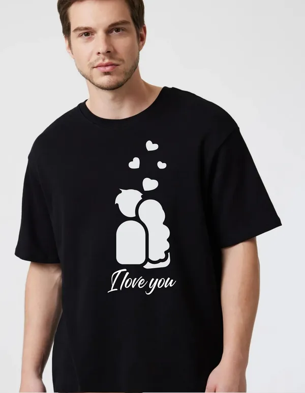 Black_Cotton_Blend_Trendy_I_Love_Youu_T-Shirt_For_Men