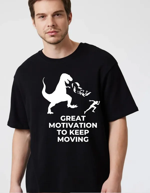 Black_Cotton_Blend_Trendy_Hood_Dinosaur_T-Shirt_For_Men