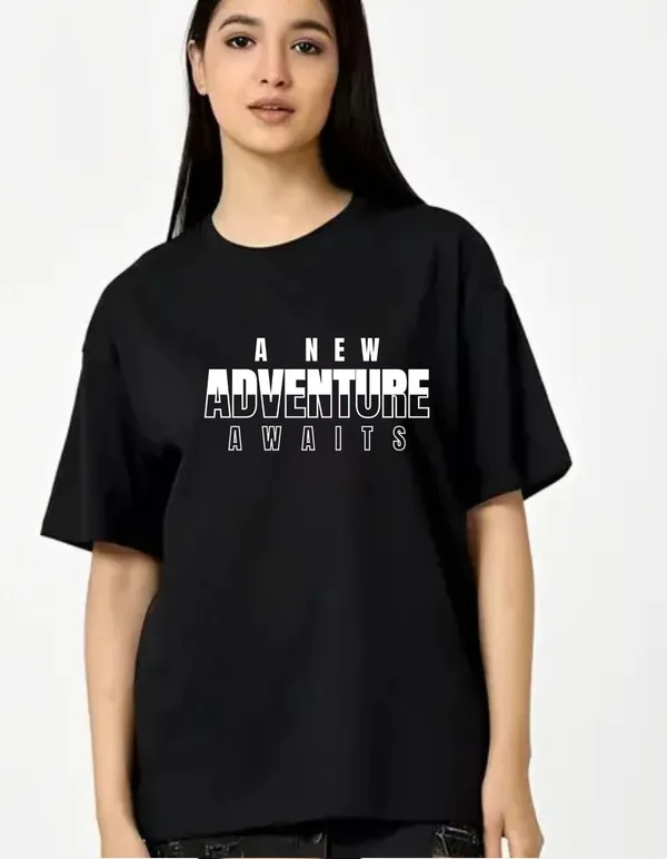 Black_Cotton_Blend_Trendy_New_Adventure_T-Shirt_For_Women
