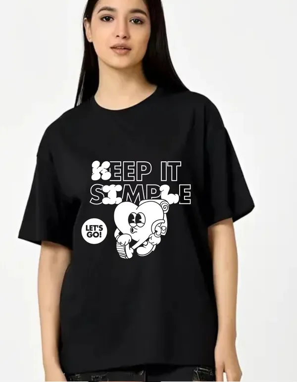 Black_Cotton_Blend_Trendy_Keep_It_Simmple_T-Shirt_For_Women
