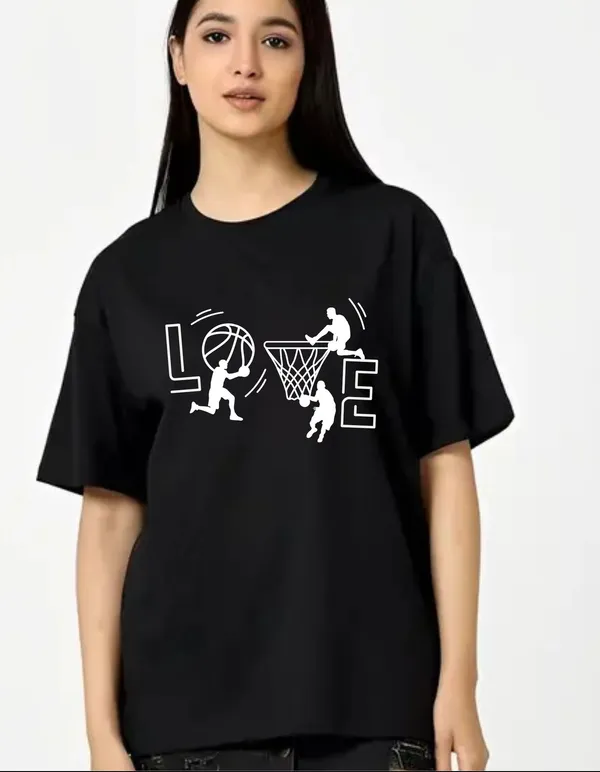 Black_Cotton_Blend_Trendy_Love_T-Shirt_For_Women