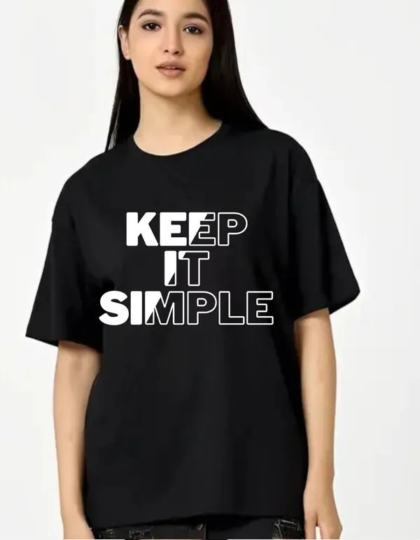 Black_Cotton_Blend_Trendy_Keep_It_Simmple_T-Shirt_For_Women