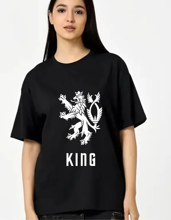 Black_Cotton_Blend_Trendy_King_T-Shirt_For_Women