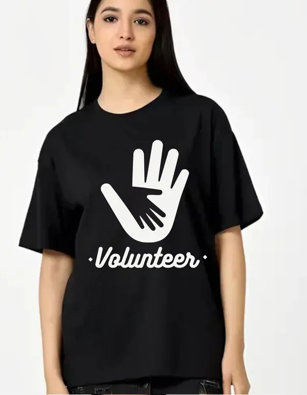 Black_Cotton_Blend_Trendy_Volunteer_T-Shirt_For_Women