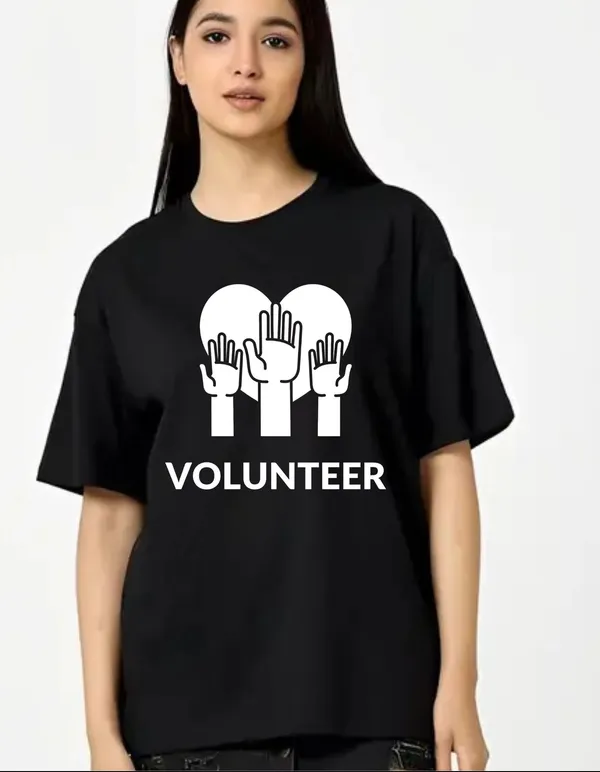 Black_Cotton_Blend_Trendy_Volunteer_T-Shirt_For_Women