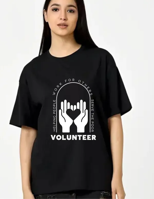 Black_Cotton_Blend_Trendy_Volunteer_T-Shirt_For_Women