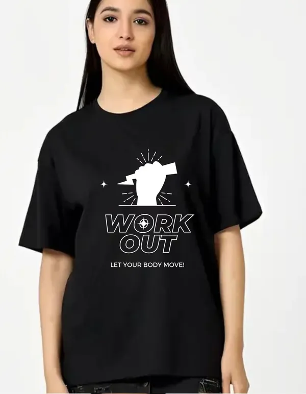 Black_Cotton_Blend_Trendy_Work_Out_T-Shirt_For_Women