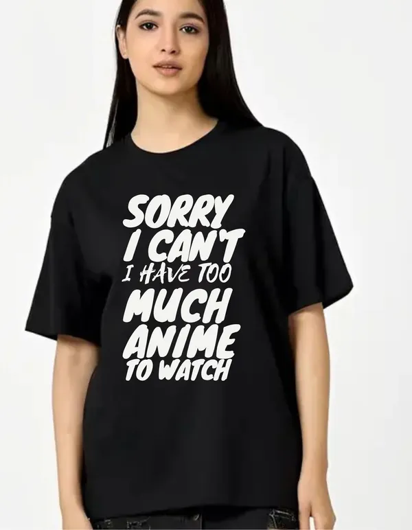 Black_Cotton_Blend_Trendy_Sorry_I_Can'T_T-Shirt_For_Women