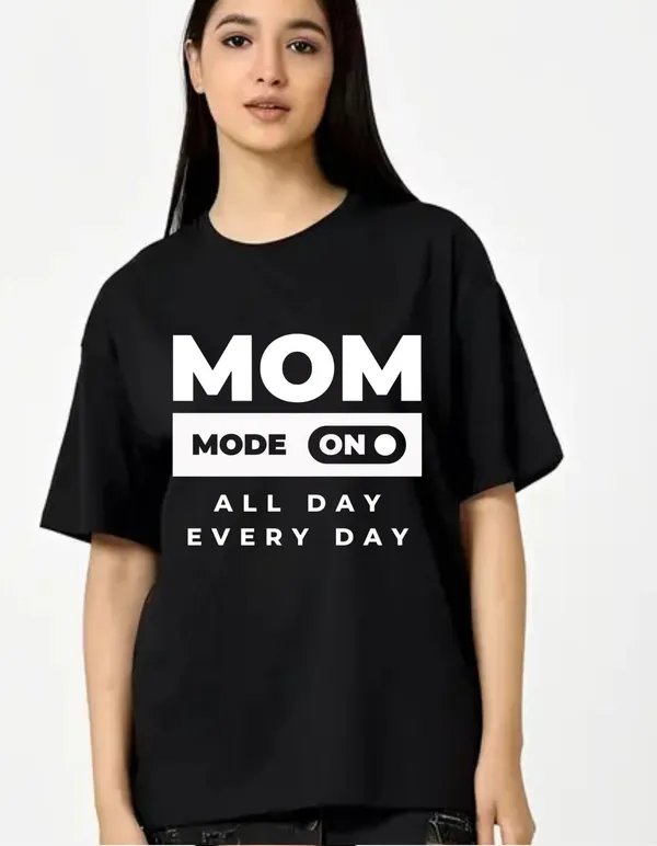 Black_Cotton_Blend_Trendy_Mom_Mode_On_T-Shirt_For_Women