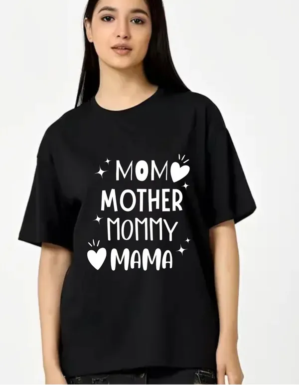 Black_Cotton_Blend_Trendy_Mom_Mother_T-Shirt_For_Women