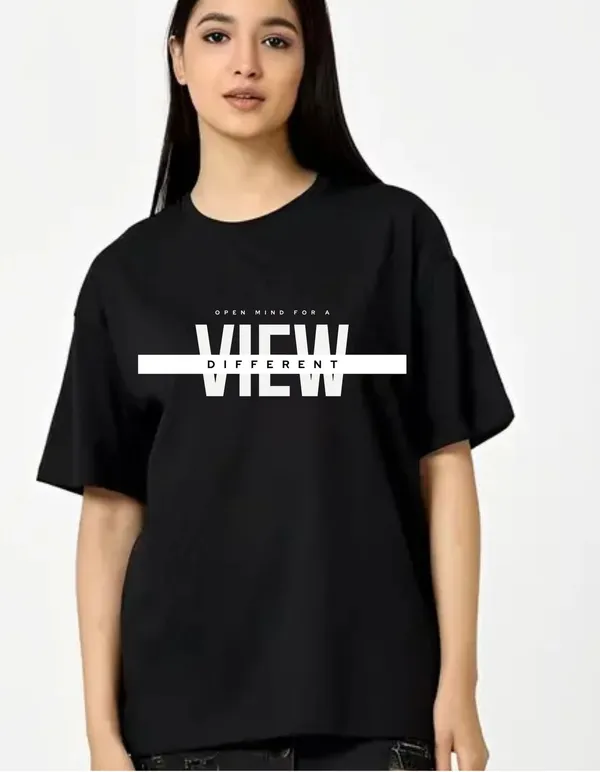 Black_Cotton_Blend_Trendy_View_Different_T-Shirt_For_Women
