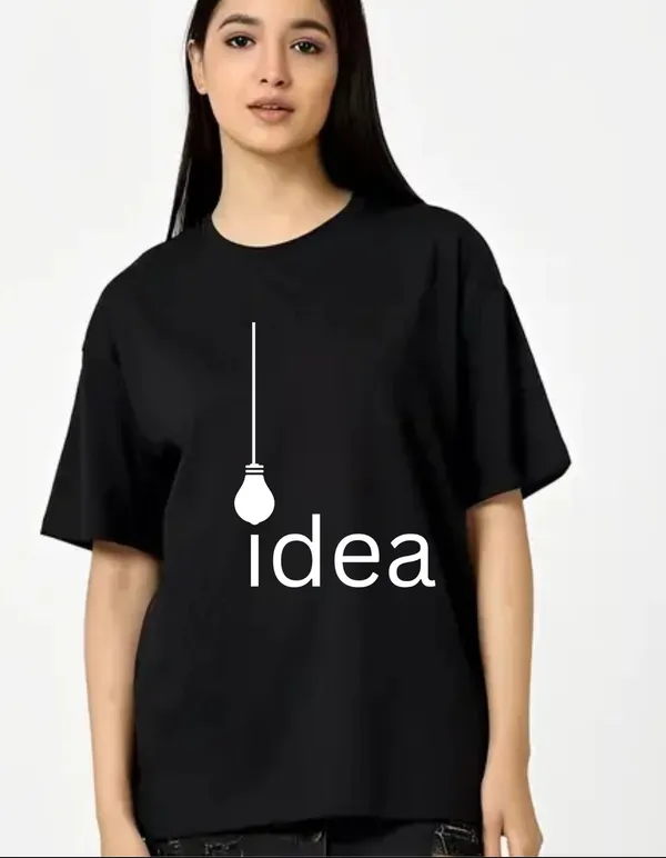 Black_Cotton_Blend_Trendy_Idea_T-Shirt_For_Women
