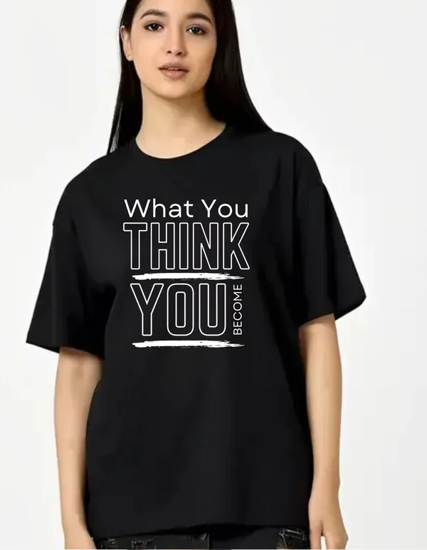 Black_Cotton_Blend_Trendy_What_Youu_Think_T-Shirt_For_Women