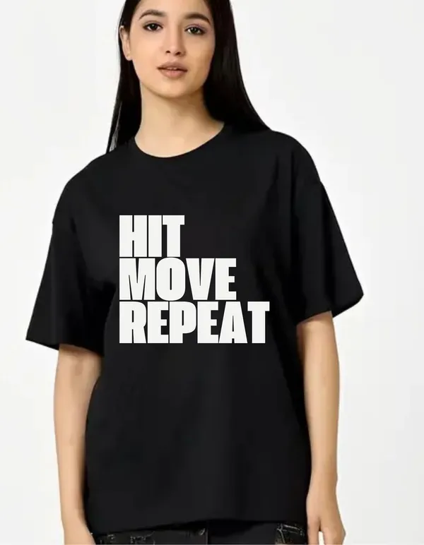 Black_Cotton_Blend_Trendy_Hitt_Move_Repeat_T-Shirt_For_Women