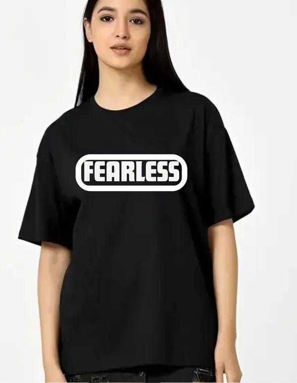 Black_Cotton_Blend_Trendy_Fearless_T-Shirt_For_Women