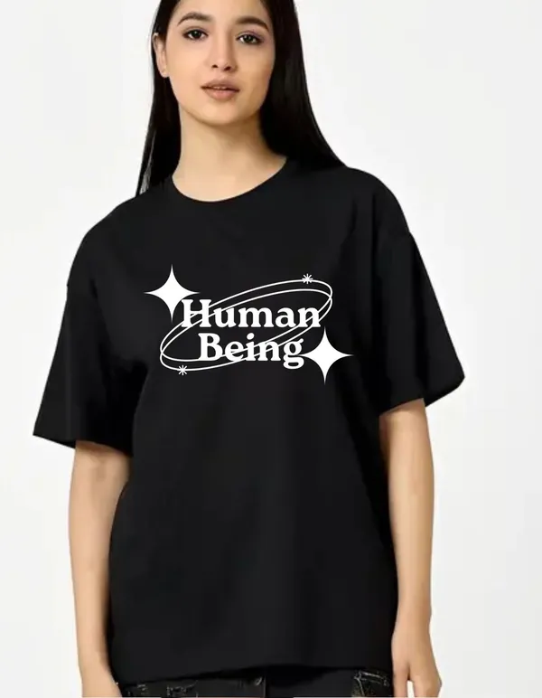 Black_Cotton_Blend_Trendy_Human_Being_T-Shirt_For_Women