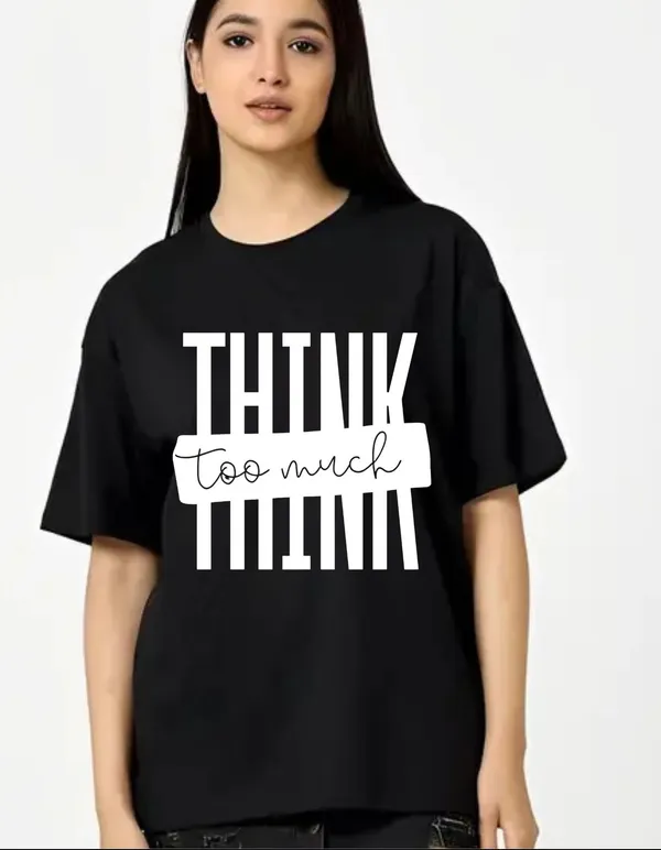 Black_Cotton_Blend_Trendy_Think_Too_Much_T-Shirt_For_Women