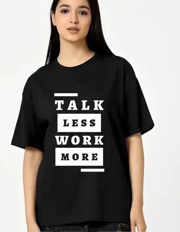 Black_Cotton_Blend_Trendy_Talk_Less_T-Shirt_For_Women