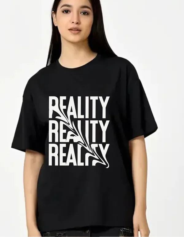 Black_Cotton_Blend_Trendy_Reality_T-Shirt_For_Women