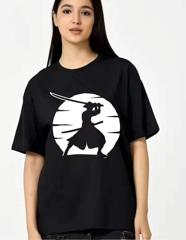 Black_Cotton_Blend_Trendy_Ninja_T-Shirt_For_Women
