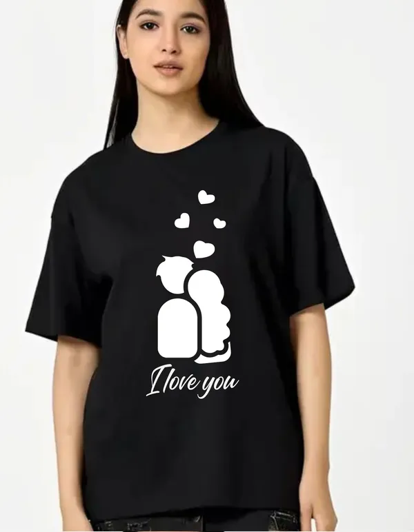Black_Cotton_Blend_Trendy_I_Love_Youu_T-Shirt_For_Women