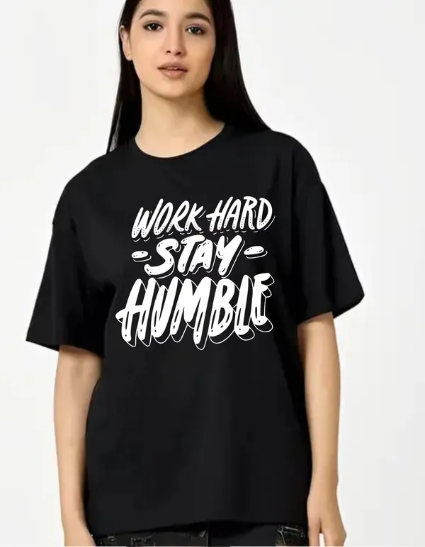 Black_Cotton_Blend_Trendy_Work_Hard_Stay_Humble_T-Shirt_For_Women