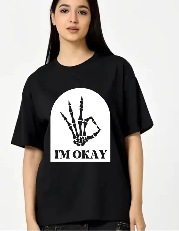 Black_Cotton_Blend_Trendy_I_M_Ok_T-Shirt_For_Women