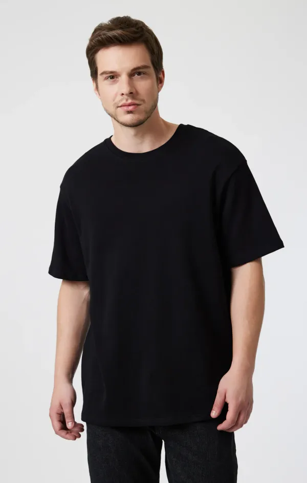Black_Cotton_Blend_Trendy_Plain_T-Shirt_Back_Print_For_Men